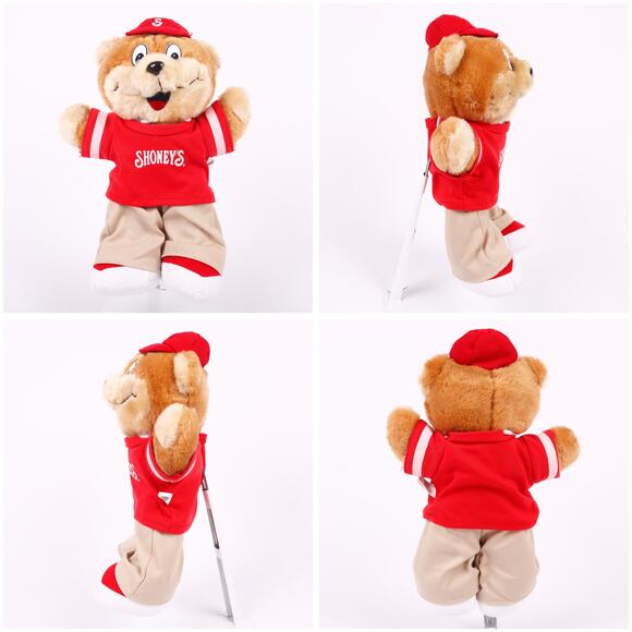 Pair of Vintage Shoney's Restaurant Collectible Stuffed Plush Teddy Bears - Picture 6 of 9